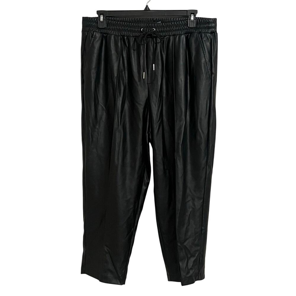 Calia Pintuck Straight Leg Faux Leather Pants
